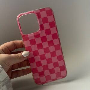 Pink Checkered Phone Case